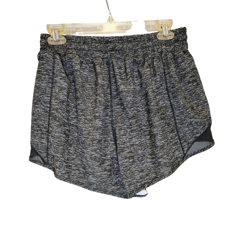 Revival Womens Gray Space Dye Mesh Panel Running Shorts Size Large Zipper Pocket